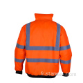 Haute visibilité Vestes réfléchissantes sur la sécurité des hommes en molleton orange